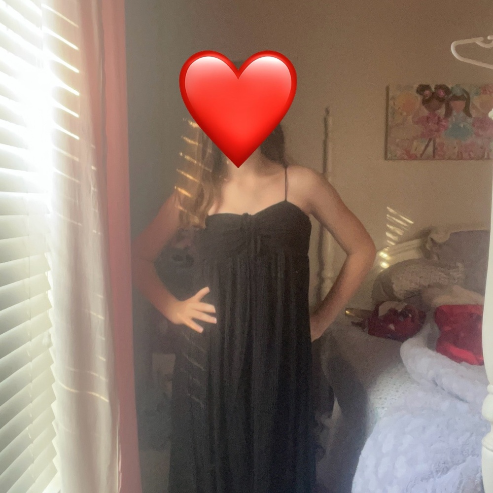 Ruffled Black Maxi Dress for going out